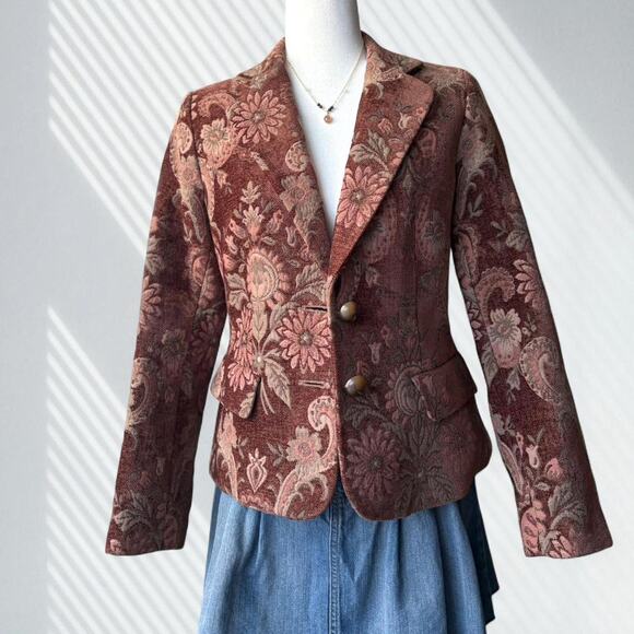 Whimsigoth Kasper Floral Jacquard Blazer - Picture 1 of 4